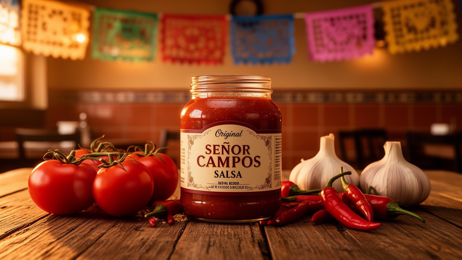 Original Señor Campos Salsa jar — the 1951 Campos Foods recipe